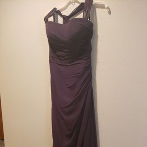 Long burgundy Bridesmaid dress